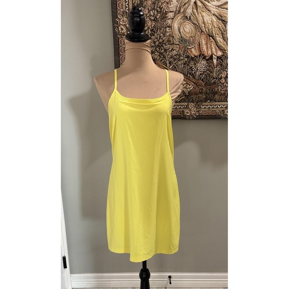 All In Motion Dress Womens Small Yellow Tank Built In Shorts Pockets Athletic